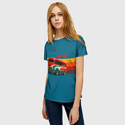Футболка женская Ретро автобус ЗИЛ 156 поп-арт, цвет: 3D-принт — фото 2