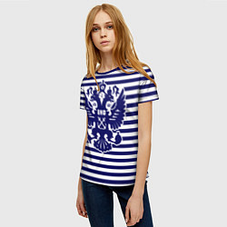 Футболка женская ВМФ - герб России, цвет: 3D-принт — фото 2