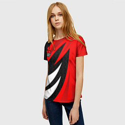 Футболка женская Митсубиси - красный спорт, цвет: 3D-принт — фото 2