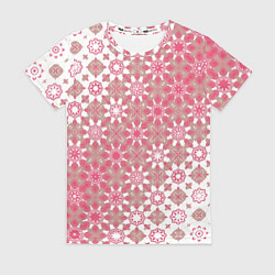 Футболка женская Звездная россыпь-розовый, цвет: 3D-принт