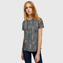 Футболка женская Камбала паттерн, цвет: 3D-принт — фото 2