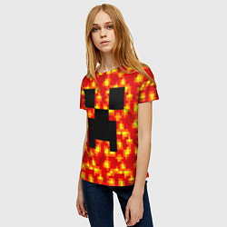 Футболка женская Лавовый крипер, цвет: 3D-принт — фото 2