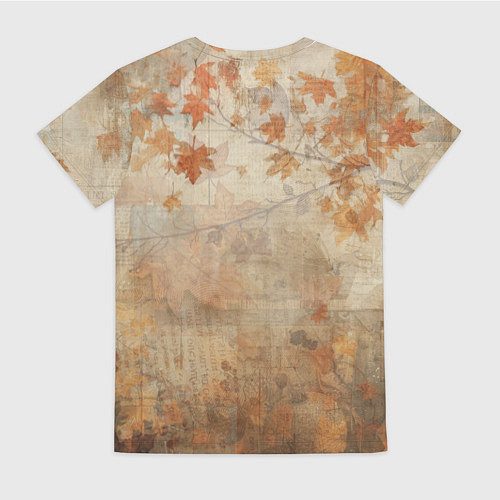 Женская футболка Осенней енот в шарфе / 3D-принт – фото 2