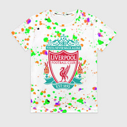 Футболка женская Liverpool брызги красок текстура, цвет: 3D-принт
