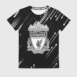 Футболка женская Liverpool геометрия черно белая, цвет: 3D-принт