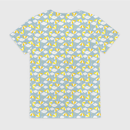 Женская футболка Желтые зонтики в облаках / 3D-принт – фото 2