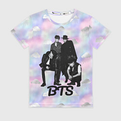 Женская футболка BTS черно-белый стиль