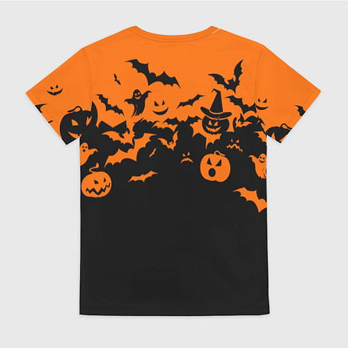 Женская футболка Хэллоуин тыквы и призраки / 3D-принт – фото 2