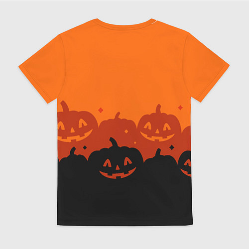 Женская футболка Хэллоуин счастливые тыквы / 3D-принт – фото 2