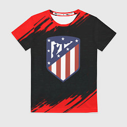 Женская футболка Атлетико Мадрид красные краски