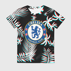 Женская футболка Chelsea тропики глитч текстура