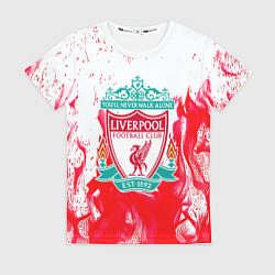 Женская футболка Liverpool розовый огонь