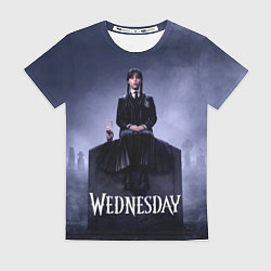 Футболка женская Уэнсдей и вещь на могиле Wednesday, цвет: 3D-принт