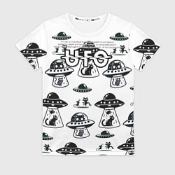 Женская футболка UFO и котики