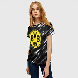 Футболка женская Borussia штрихи красок текстура, цвет: 3D-принт — фото 2