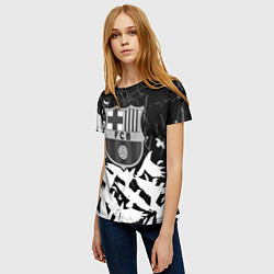 Футболка женская Barcelona черно белые птицы, цвет: 3D-принт — фото 2
