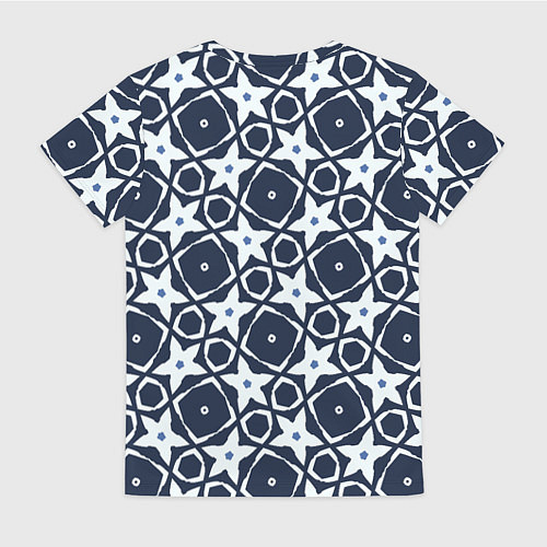 Женская футболка Звезды и ромбы на синем / 3D-принт – фото 2