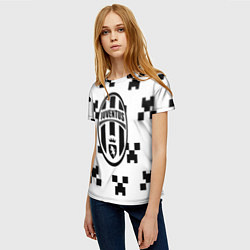 Футболка женская Juventus x minecraft pattern, цвет: 3D-принт — фото 2