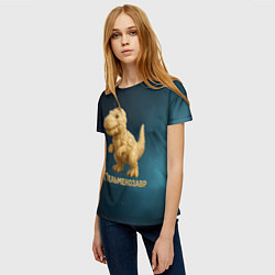 Футболка женская Пельменозавр - Динозавр из пельменей, цвет: 3D-принт — фото 2