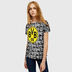 Футболка женская Borussia японские символы паттерн, цвет: 3D-принт — фото 2