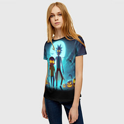 Футболка женская Рик и Морти в ночь на хэллоуин, цвет: 3D-принт — фото 2