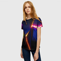 Футболка женская Neon colored geometric, цвет: 3D-принт — фото 2