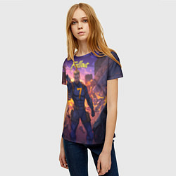Футболка женская Fallout седьмой на фоне взрывов, цвет: 3D-принт — фото 2