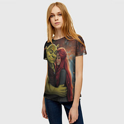 Футболка женская Шрек и принцесса Фиона, цвет: 3D-принт — фото 2