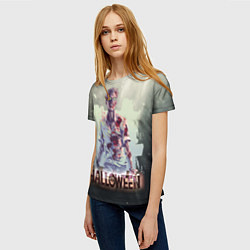 Футболка женская Halloween зомби, цвет: 3D-принт — фото 2