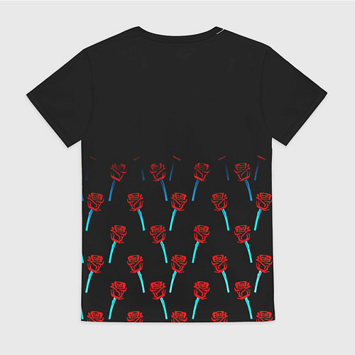 Женская футболка Бавария Мюнхен розы паттерн / 3D-принт – фото 2