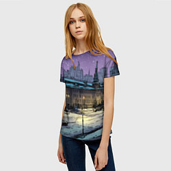 Футболка женская Ночь в новогодней Москве, цвет: 3D-принт — фото 2
