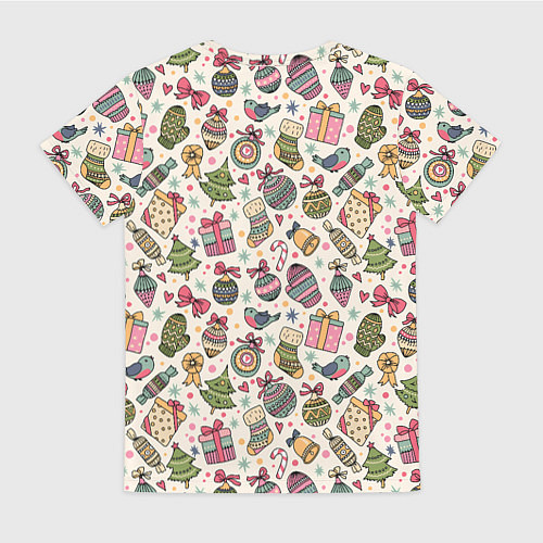 Женская футболка Новогодний паттерн / 3D-принт – фото 2