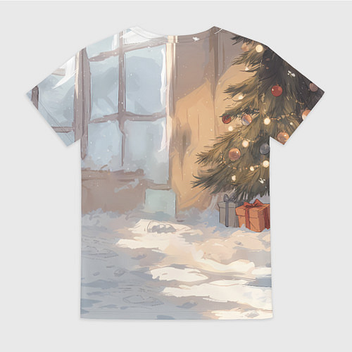 Женская футболка Лошадка у елки / 3D-принт – фото 2