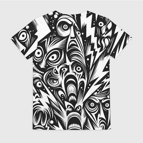 Женская футболка Lightnings and faces - ai art fantasy / 3D-принт – фото 2