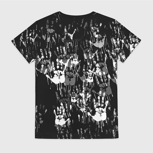 Женская футболка Ювентус текстура руки краски / 3D-принт – фото 2