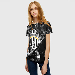 Футболка женская Ювентус текстура руки краски, цвет: 3D-принт — фото 2