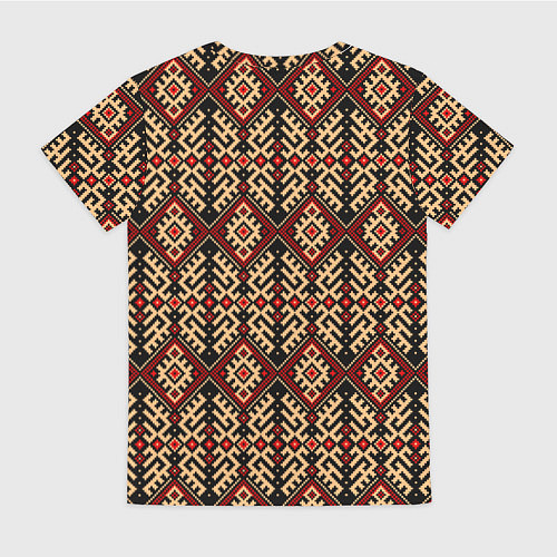 Женская футболка Славянский вышивной орнамент макошь / 3D-принт – фото 2