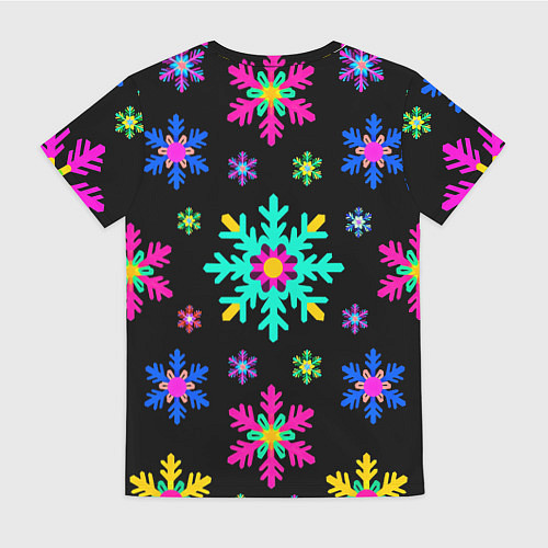 Женская футболка Снежинки ретро / 3D-принт – фото 2