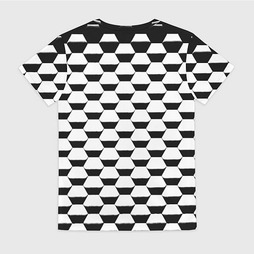 Женская футболка Juventus геометрия черно белая / 3D-принт – фото 2