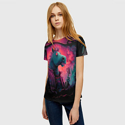 Футболка женская Лошадь рок стиль, цвет: 3D-принт — фото 2