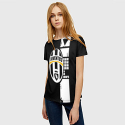 Футболка женская Ювентус геометрия белая, цвет: 3D-принт — фото 2