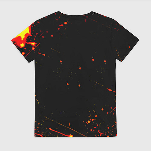 Женская футболка Боруссиа огненные краски текстура / 3D-принт – фото 2
