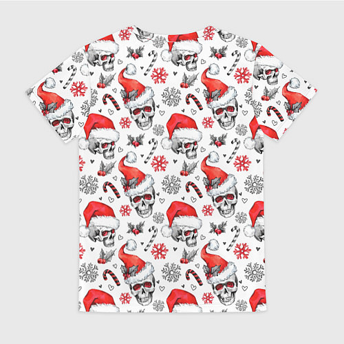 Женская футболка Новогодние черепа / 3D-принт – фото 2