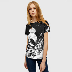 Футболка женская Реал Мадрид краски текстура, цвет: 3D-принт — фото 2