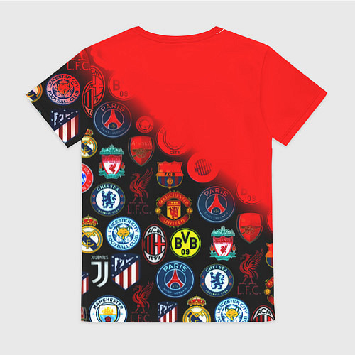 Женская футболка Манчестер Юнайтед логотипы команд / 3D-принт – фото 2