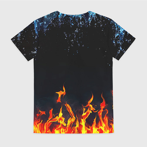 Женская футболка Манчестер Юнайтед лёд и огонь / 3D-принт – фото 2