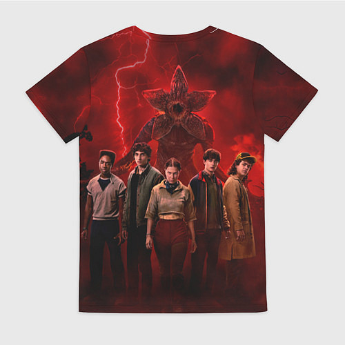 Женская футболка Герои и демогоргон Загадочные события финал / 3D-принт – фото 2