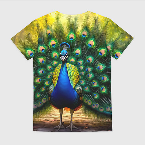 Женская футболка Царственный павлин / 3D-принт – фото 2
