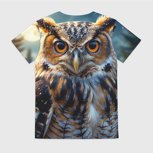 Женская футболка Лунная сова в лесу / 3D-принт – фото 2