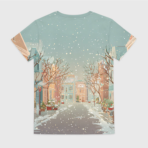 Женская футболка Маленькая новогодняя милая лошадка / 3D-принт – фото 2